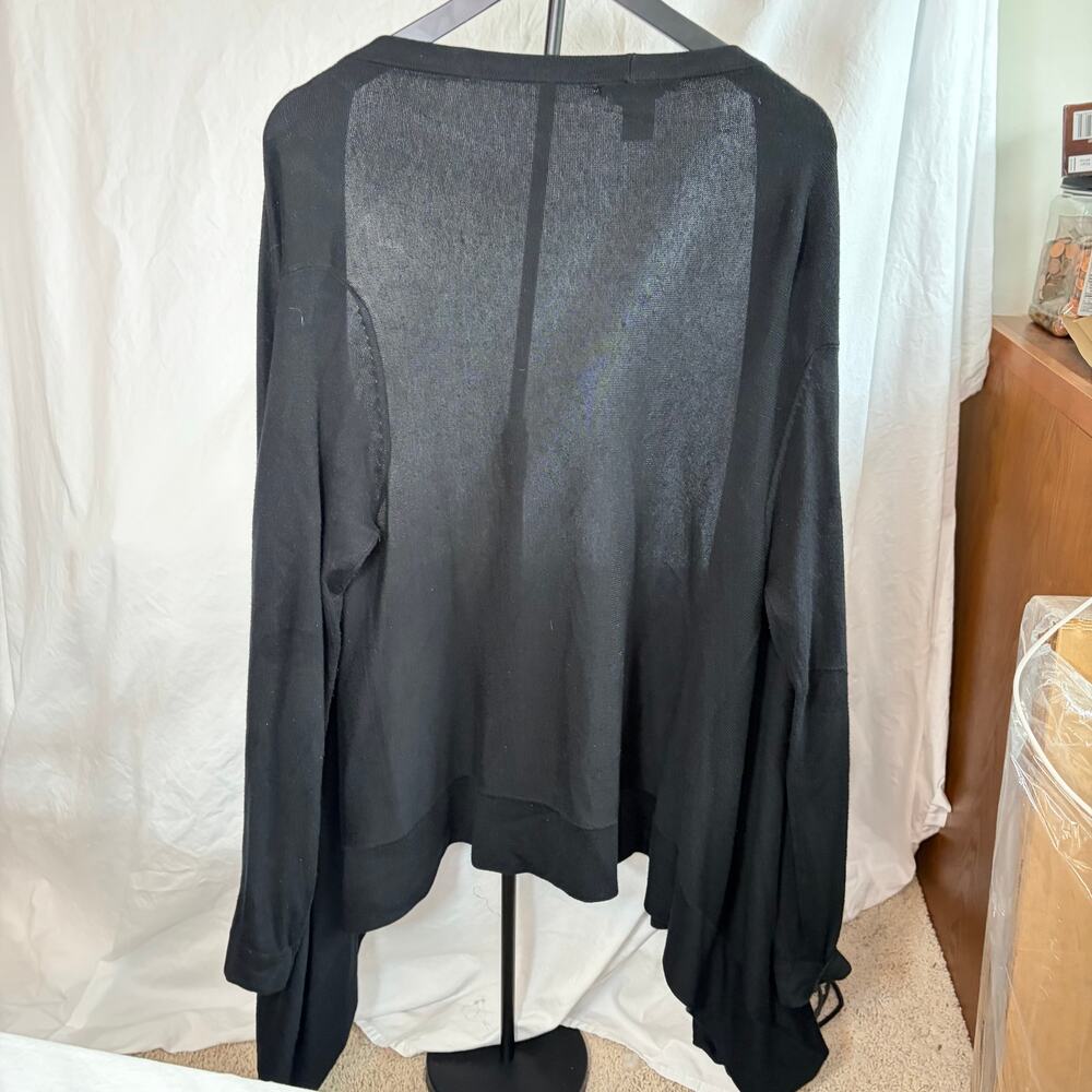 BCBG MaxAzria black drapey open cardigan, flowy. Size M/L. silk cashmere blend - Picture 5 of 5